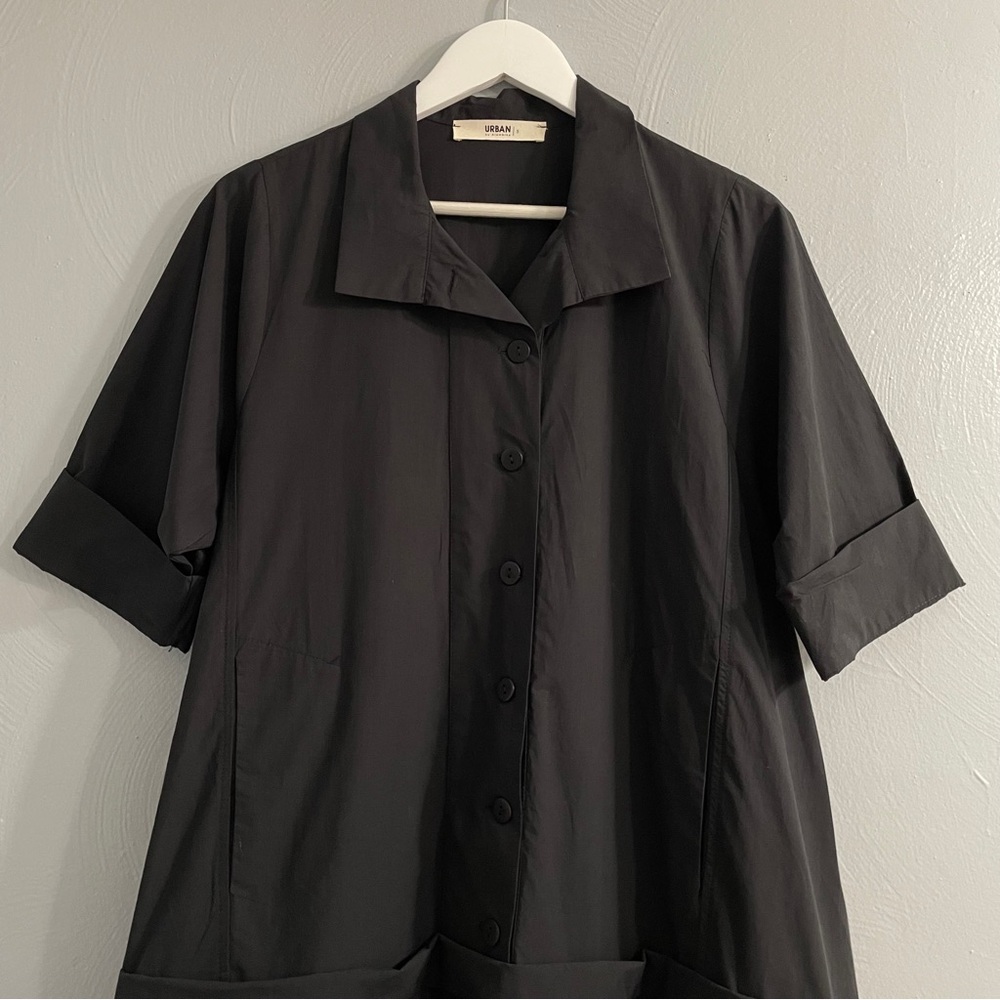 Alembika Urban black pleated shirt dress lagenlook oversized size S US(8) - Picture 3 of 15